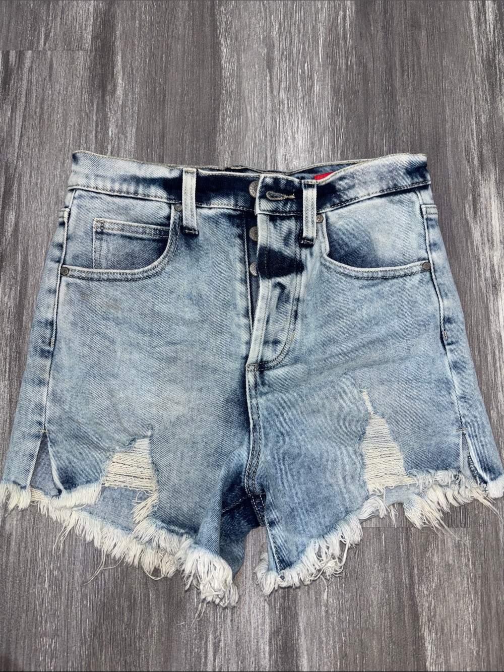 Fashion Nova Light Blue Distressed Denim Cutoff Shorts